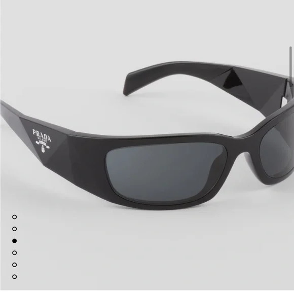 Prada Bold Octagonal Frame Sunglasses With Glossy Finish - NWT Prada Linea Rossa Sunglasses PS51ZS 1BO02G Black - eye-oo.com main image 4
